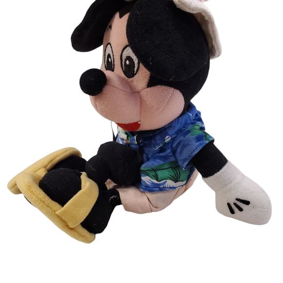 Disney Store Mickey Mouse Tourist Mouse Bean Bag Plush 8" Rare Retired - Picture 10 of 11